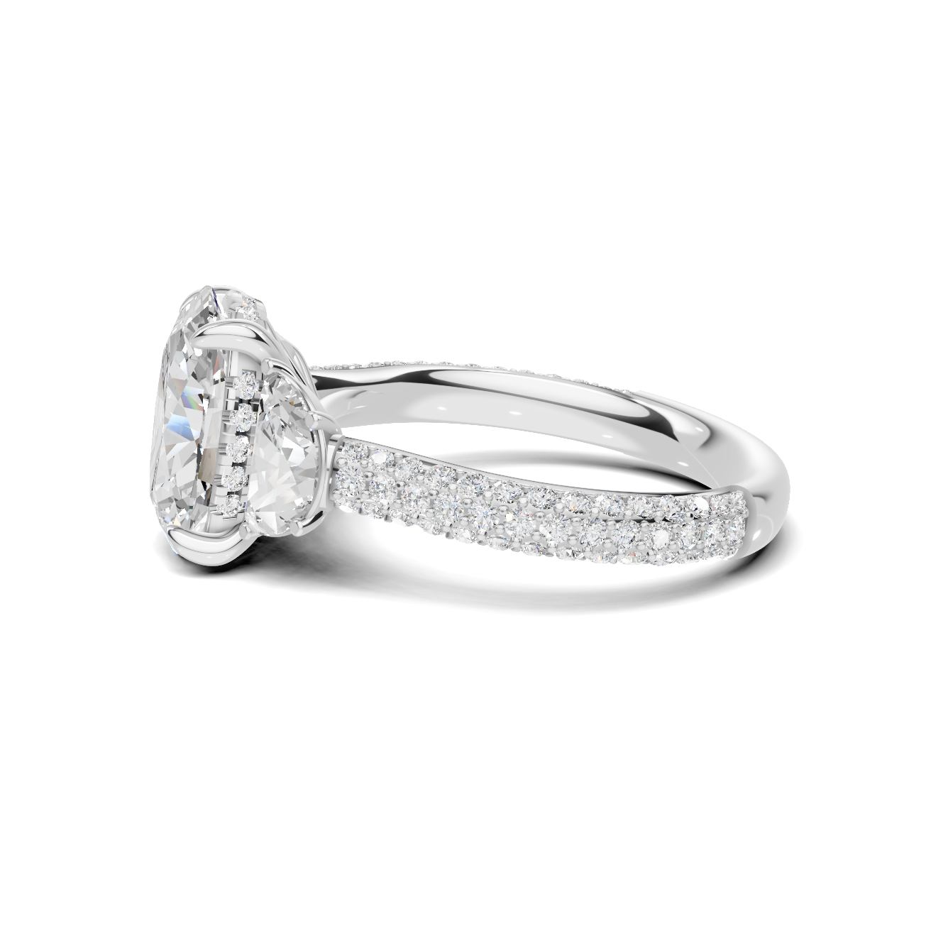 Three Stone Pave Ring