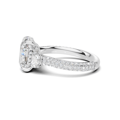 Three Stone Pave Ring