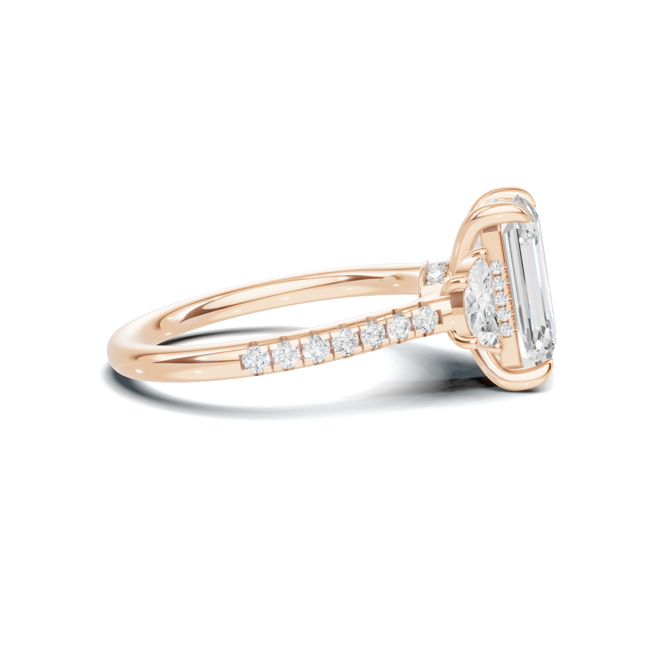 Three Stone Side Ring