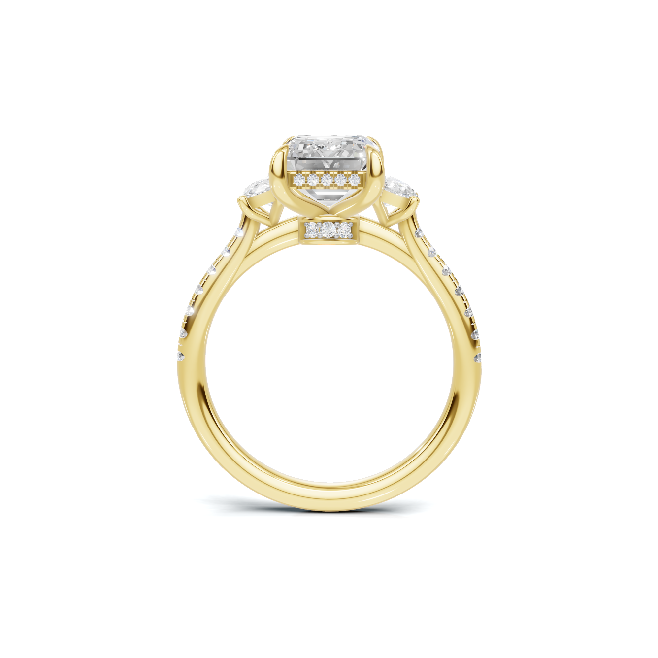 Three Stone Side Ring