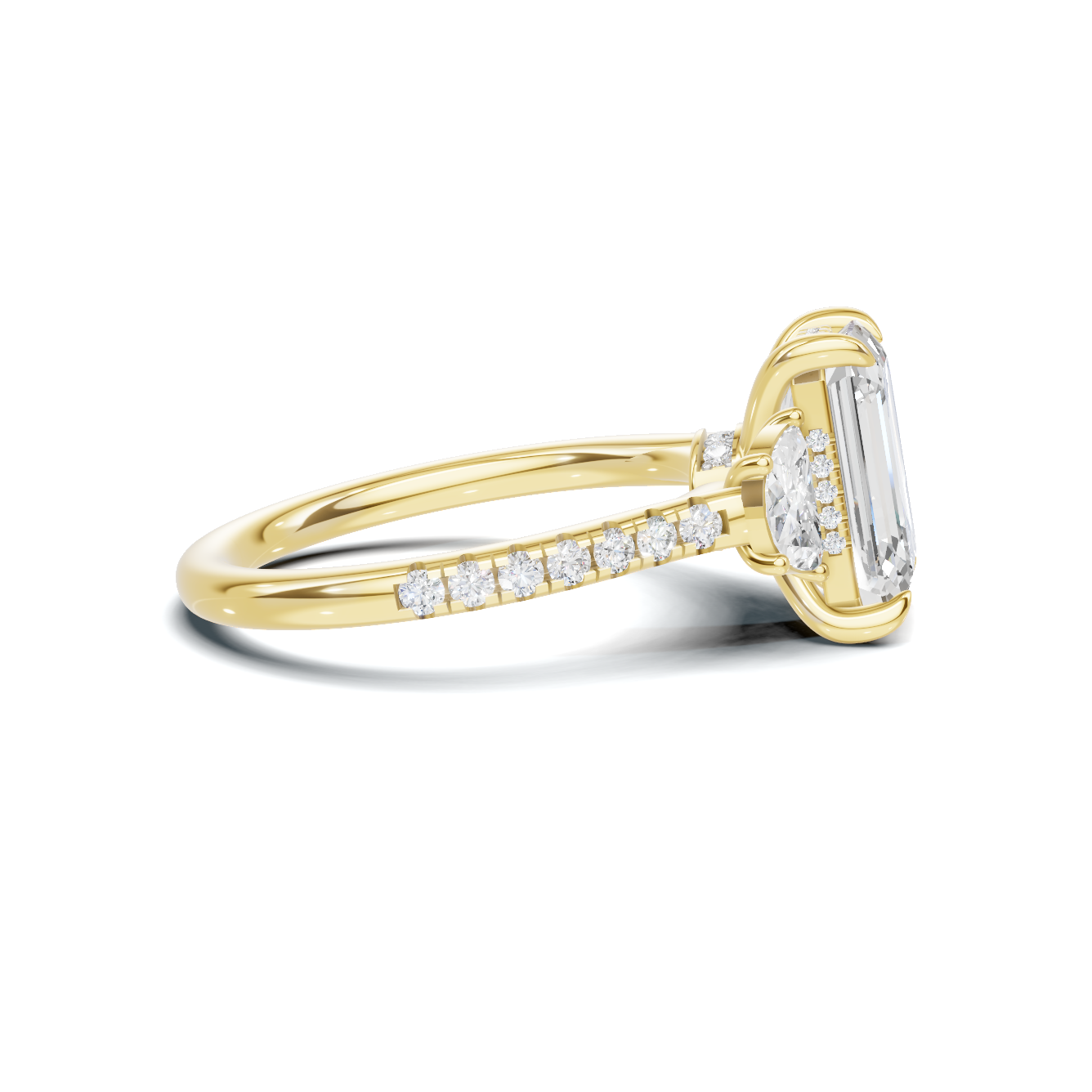 Three Stone Side Ring