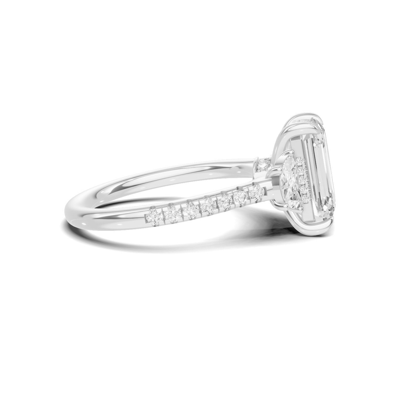Three Stone Side Ring