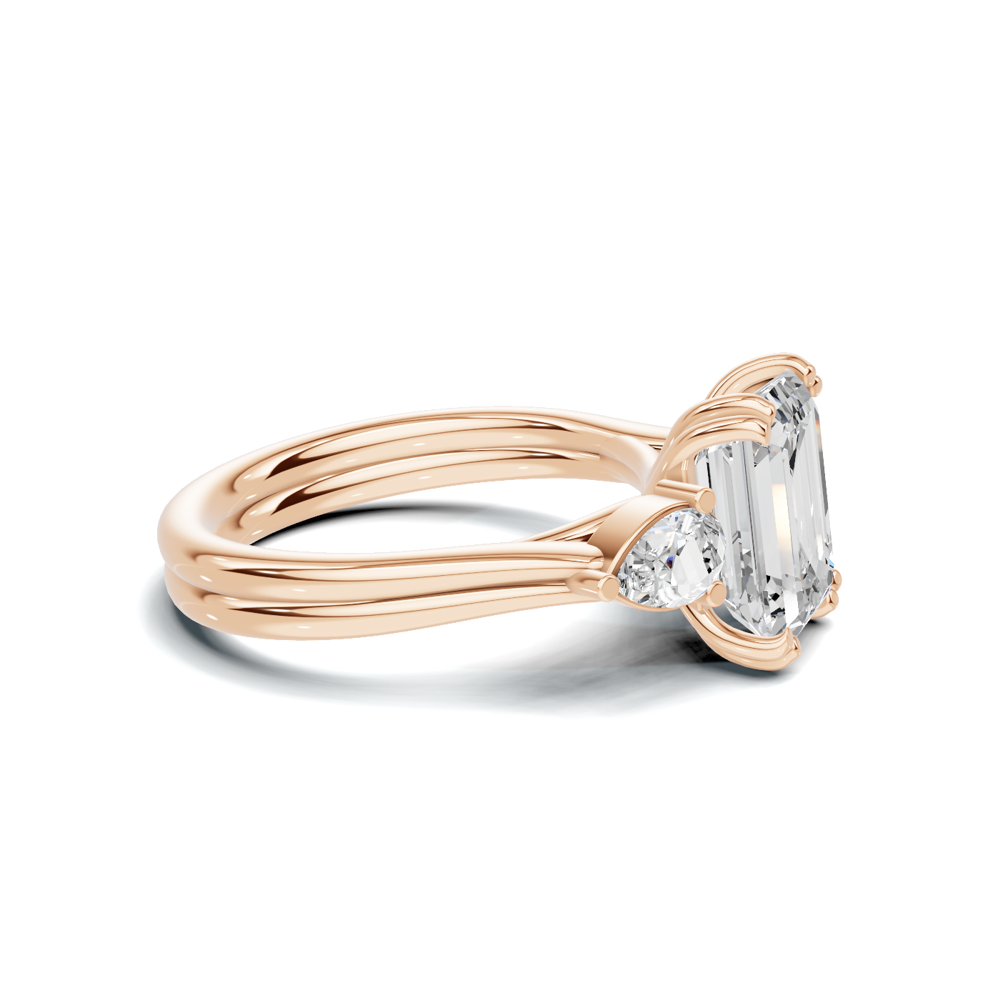 Three Stone Teardrop Ring
