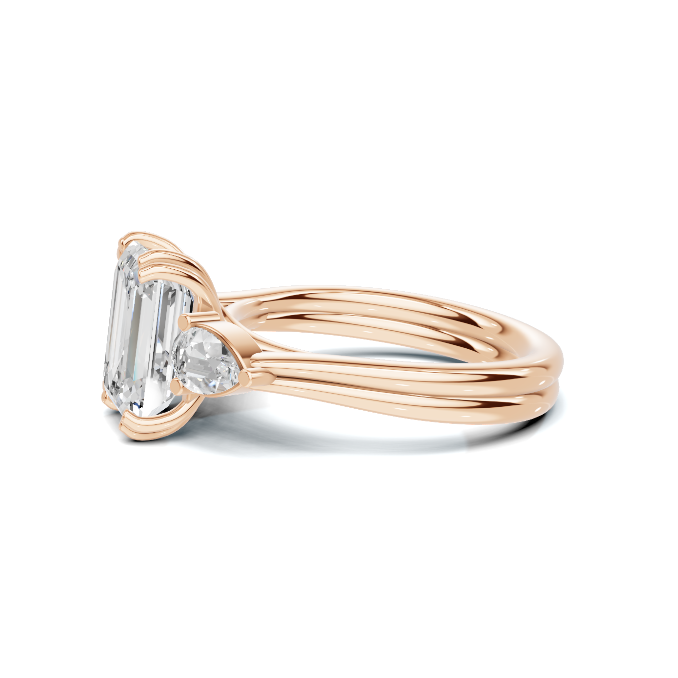 Three Stone Teardrop Ring