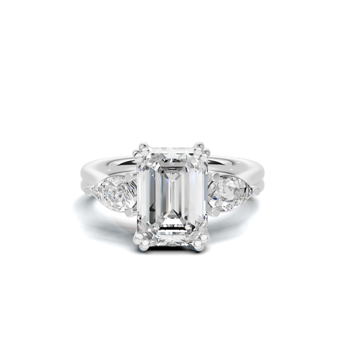Three Stone Teardrop Ring