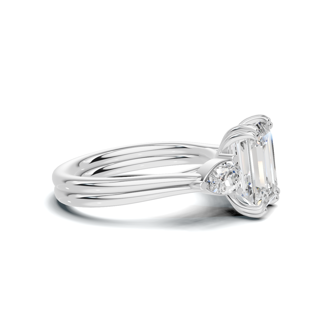 Three Stone Teardrop Ring