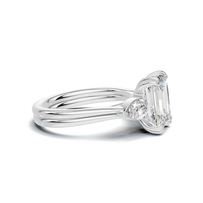 Three Stone Teardrop Ring