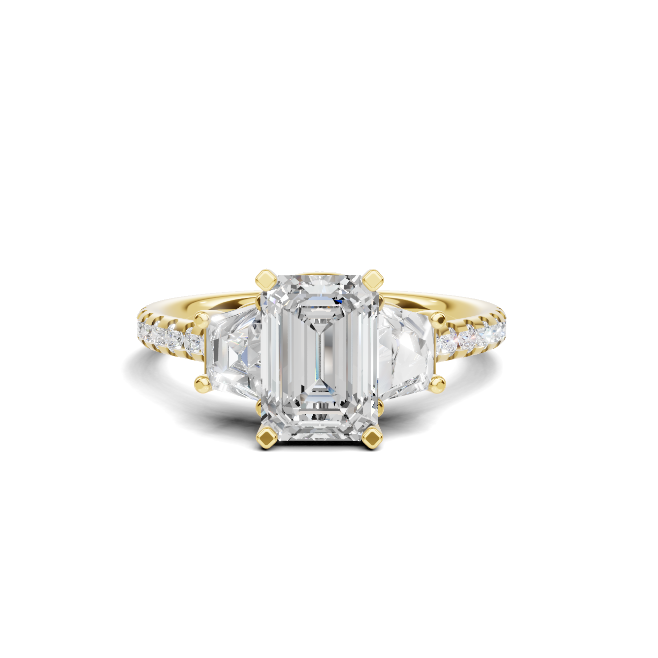 Three Stone Trapezoid Ring