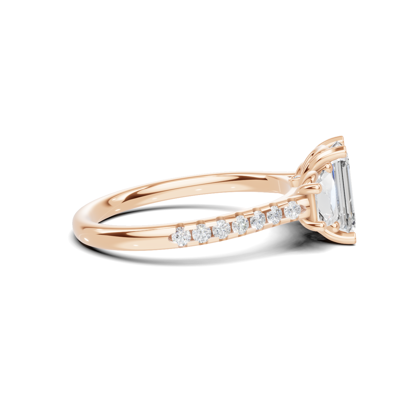 Three Stone Trapezoid Ring
