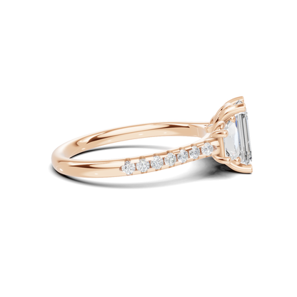 Three Stone Trapezoid Ring