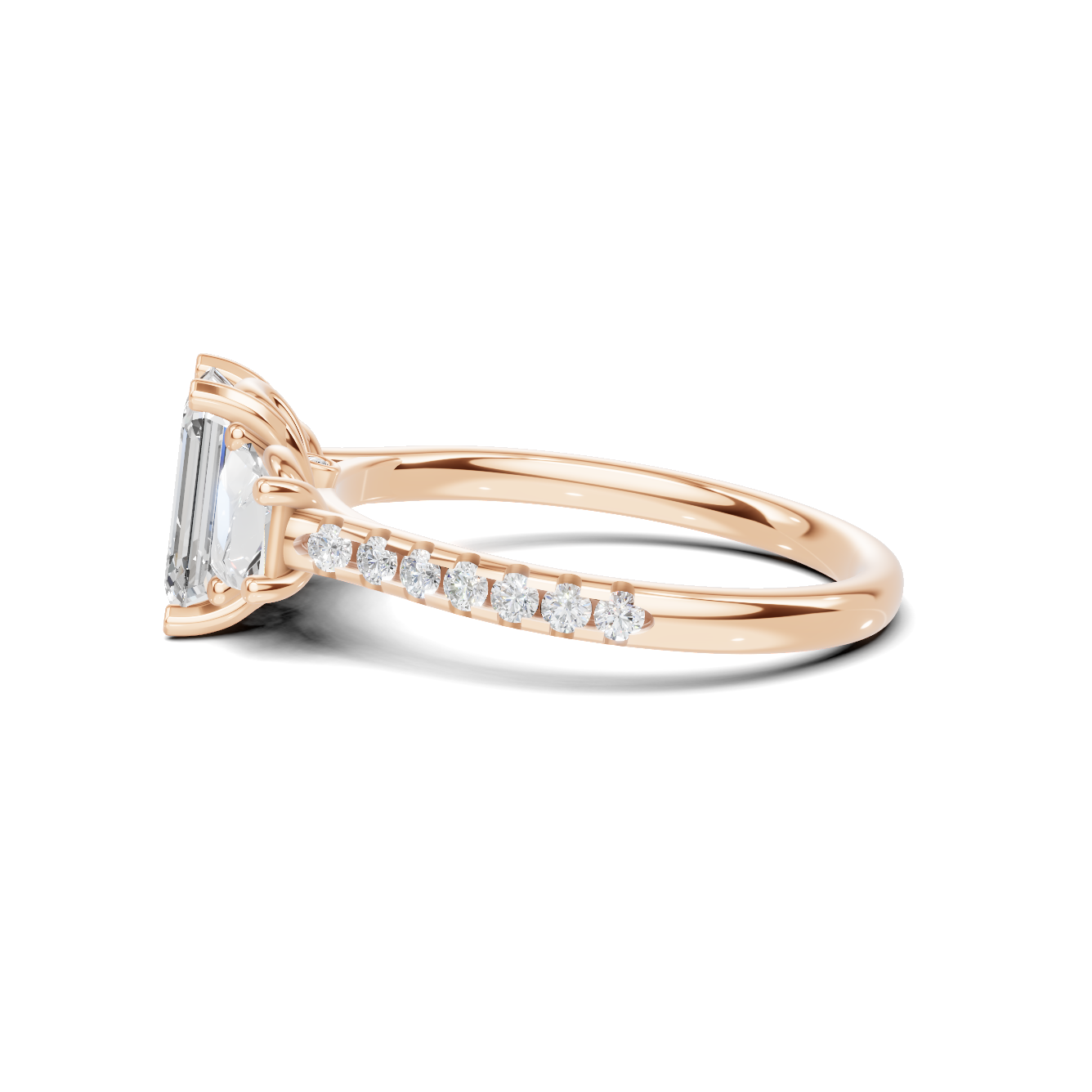 Three Stone Trapezoid Ring