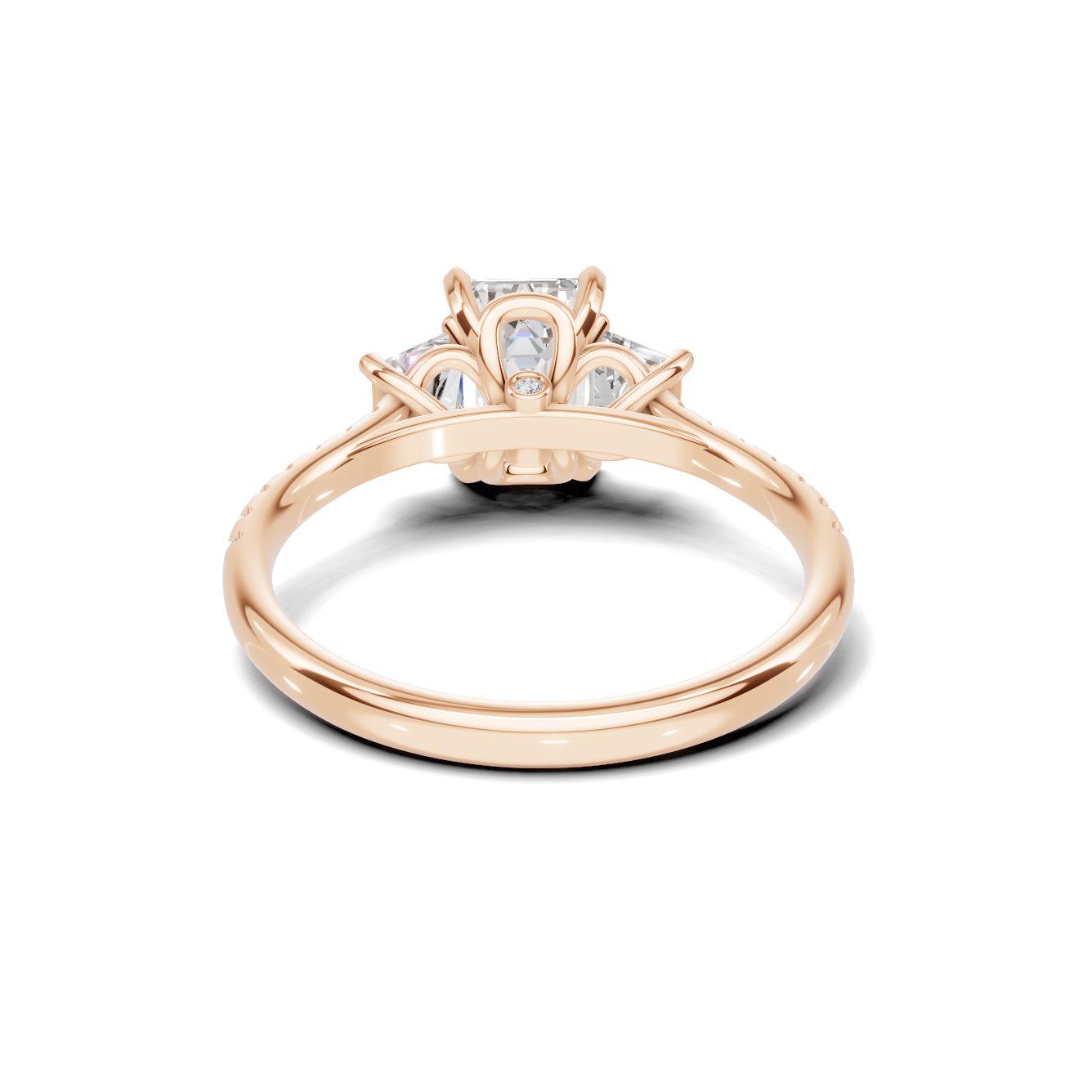 Three Stone Trapezoid Ring