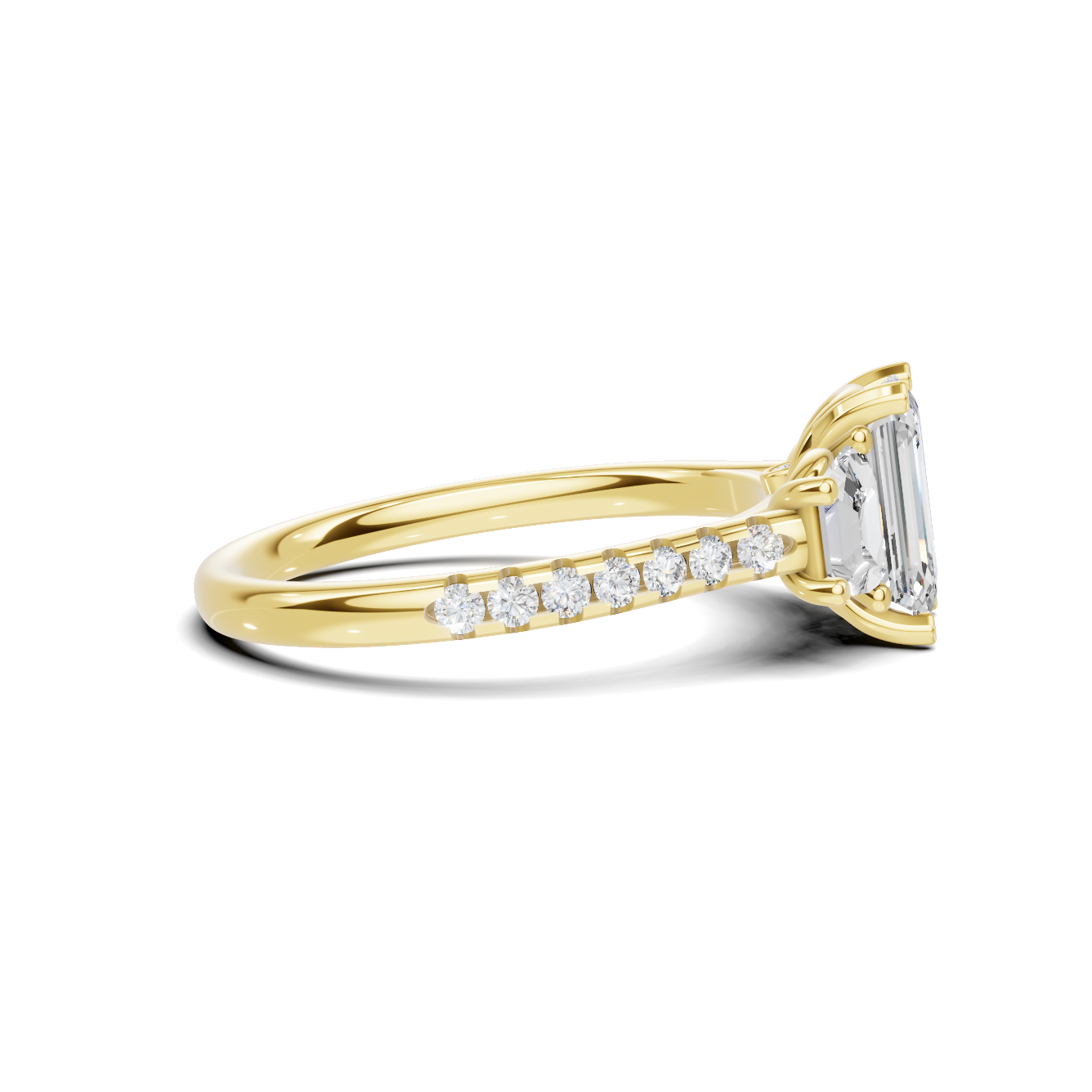 Three Stone Trapezoid Ring
