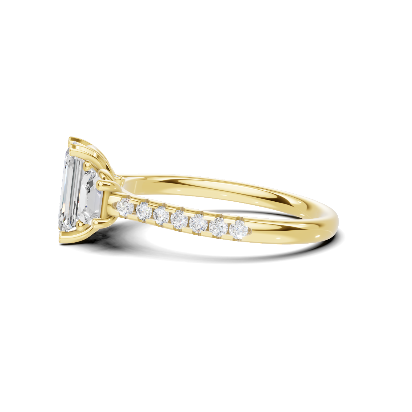 Three Stone Trapezoid Ring