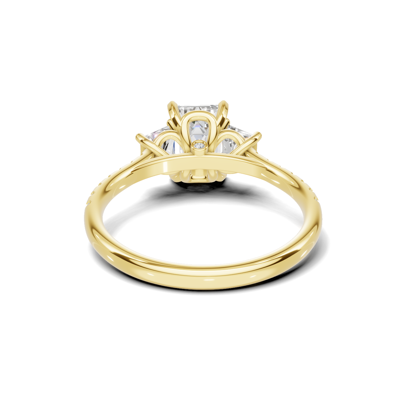 Three Stone Trapezoid Ring
