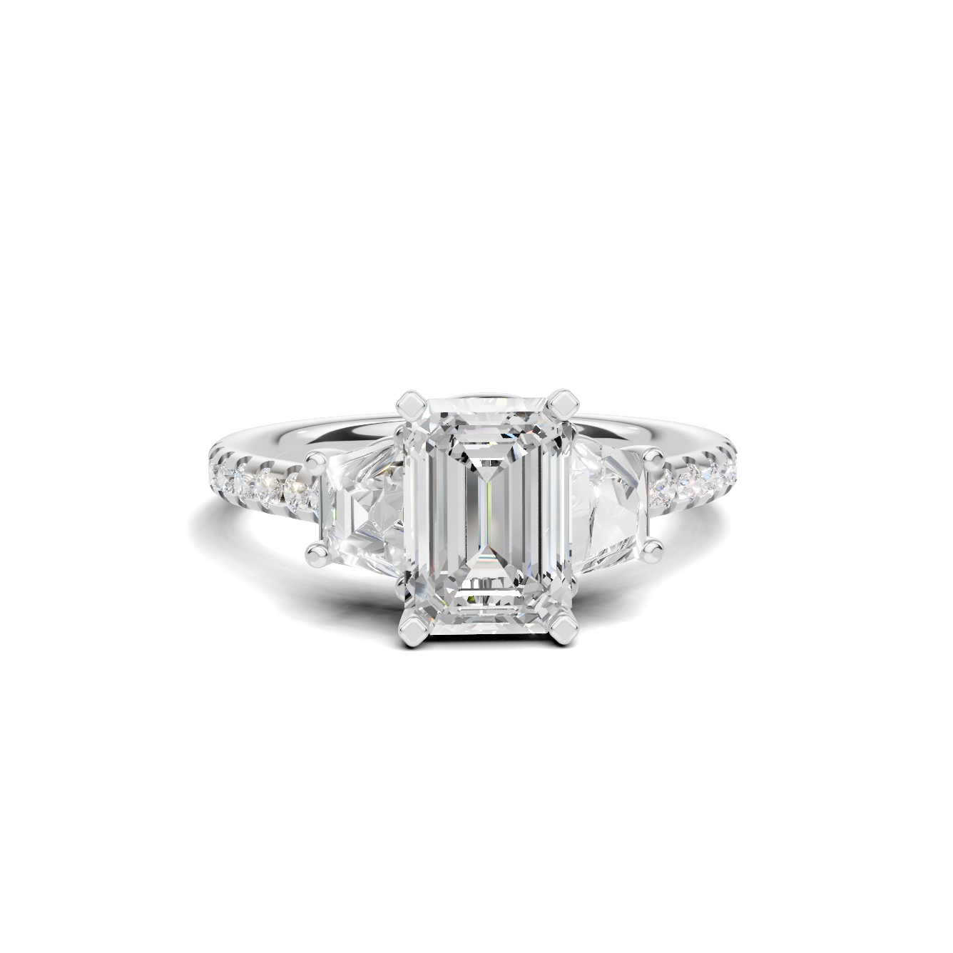 Three Stone Trapezoid Ring