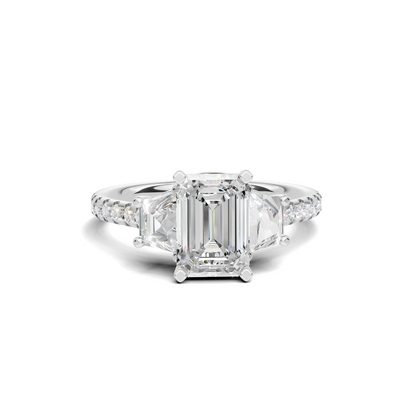 Three Stone Trapezoid Ring