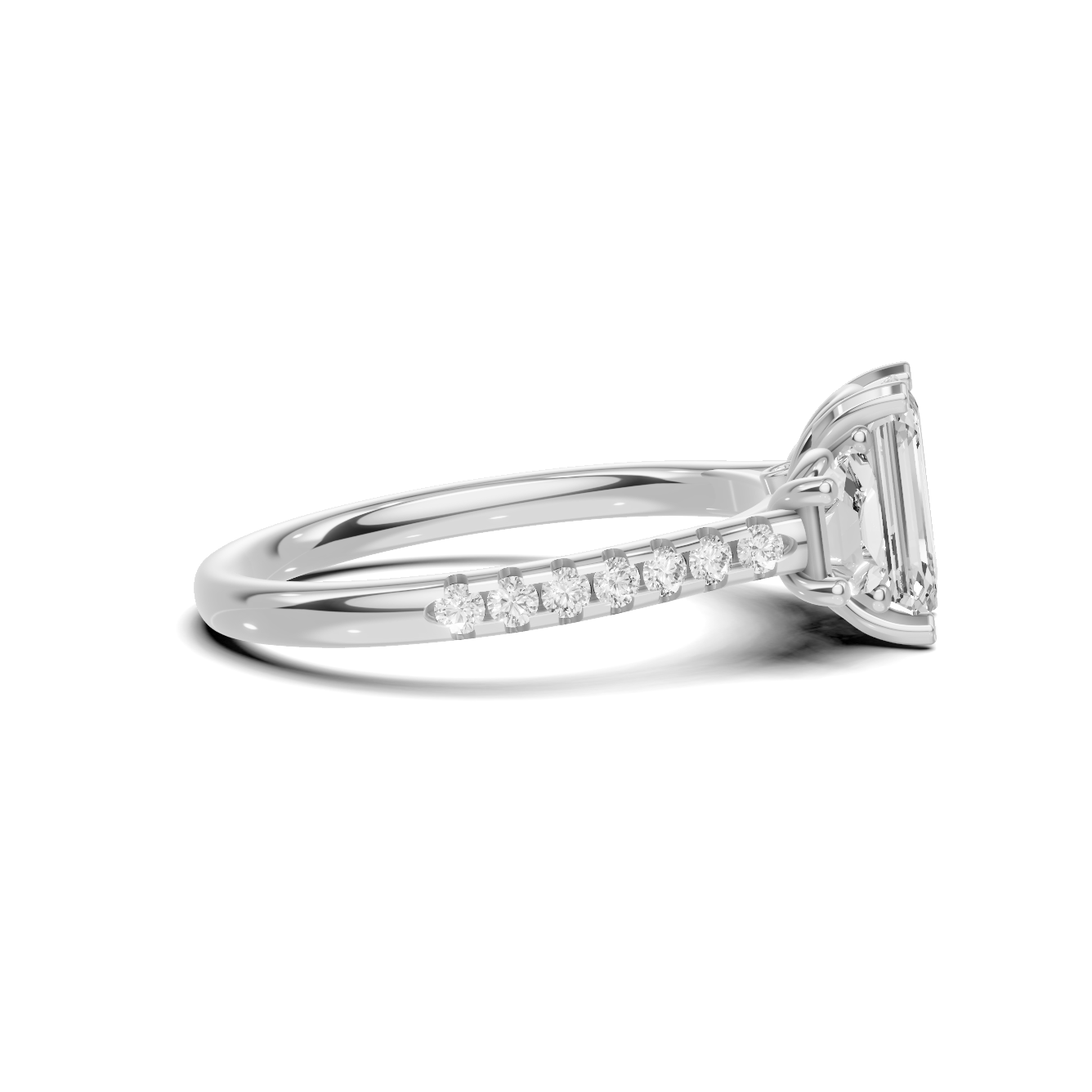Three Stone Trapezoid Ring