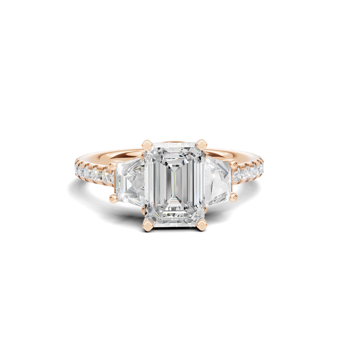 Three Stone Trapezoid Ring