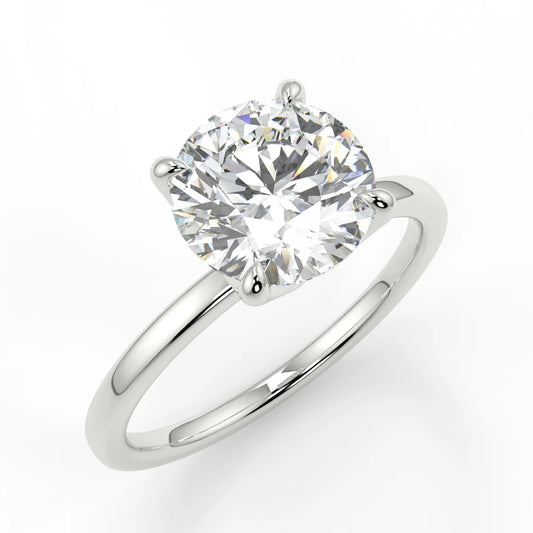 10k Gold Round Cut Lab Diamond Solitaire Ring