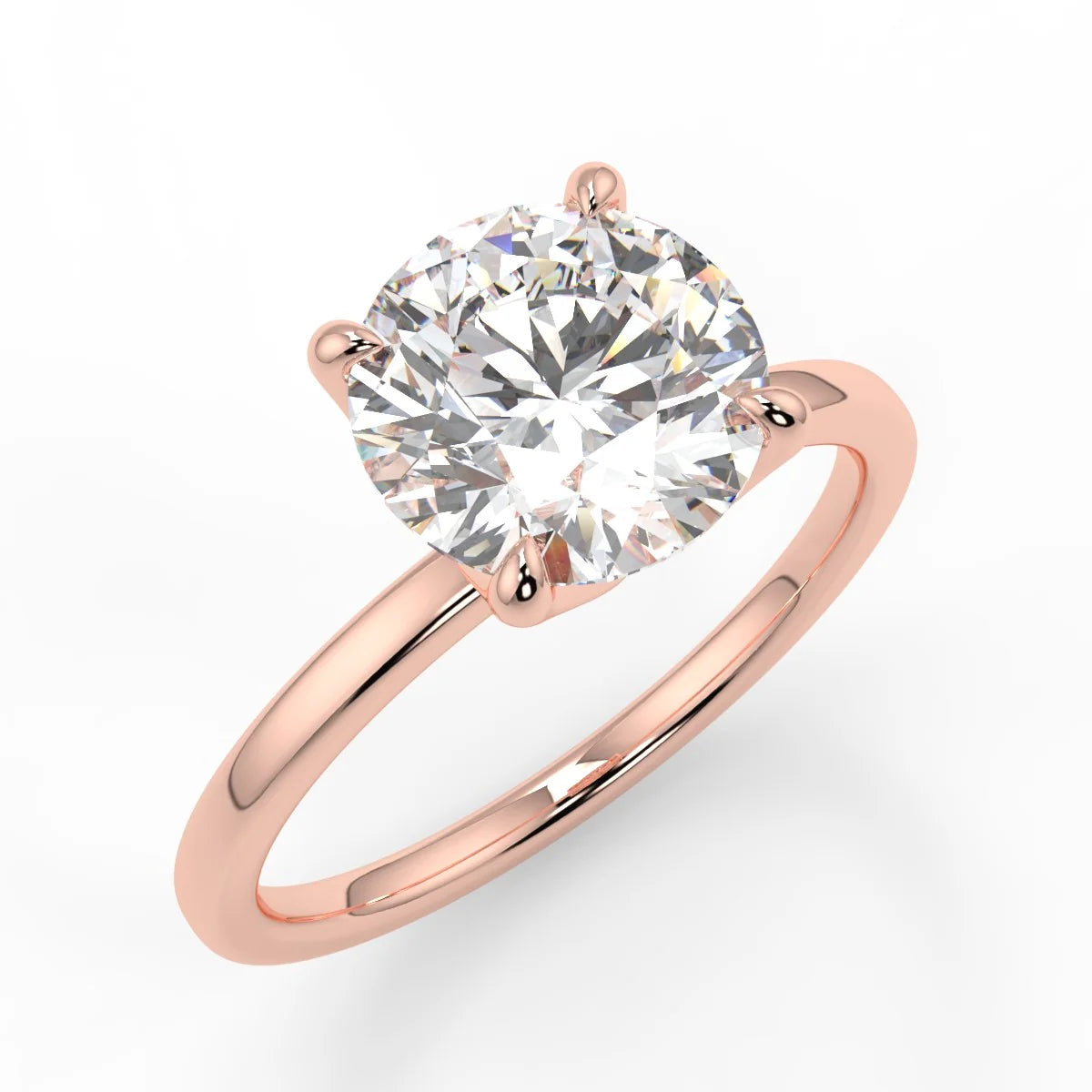 10k Gold Round Cut Lab Diamond Solitaire Ring