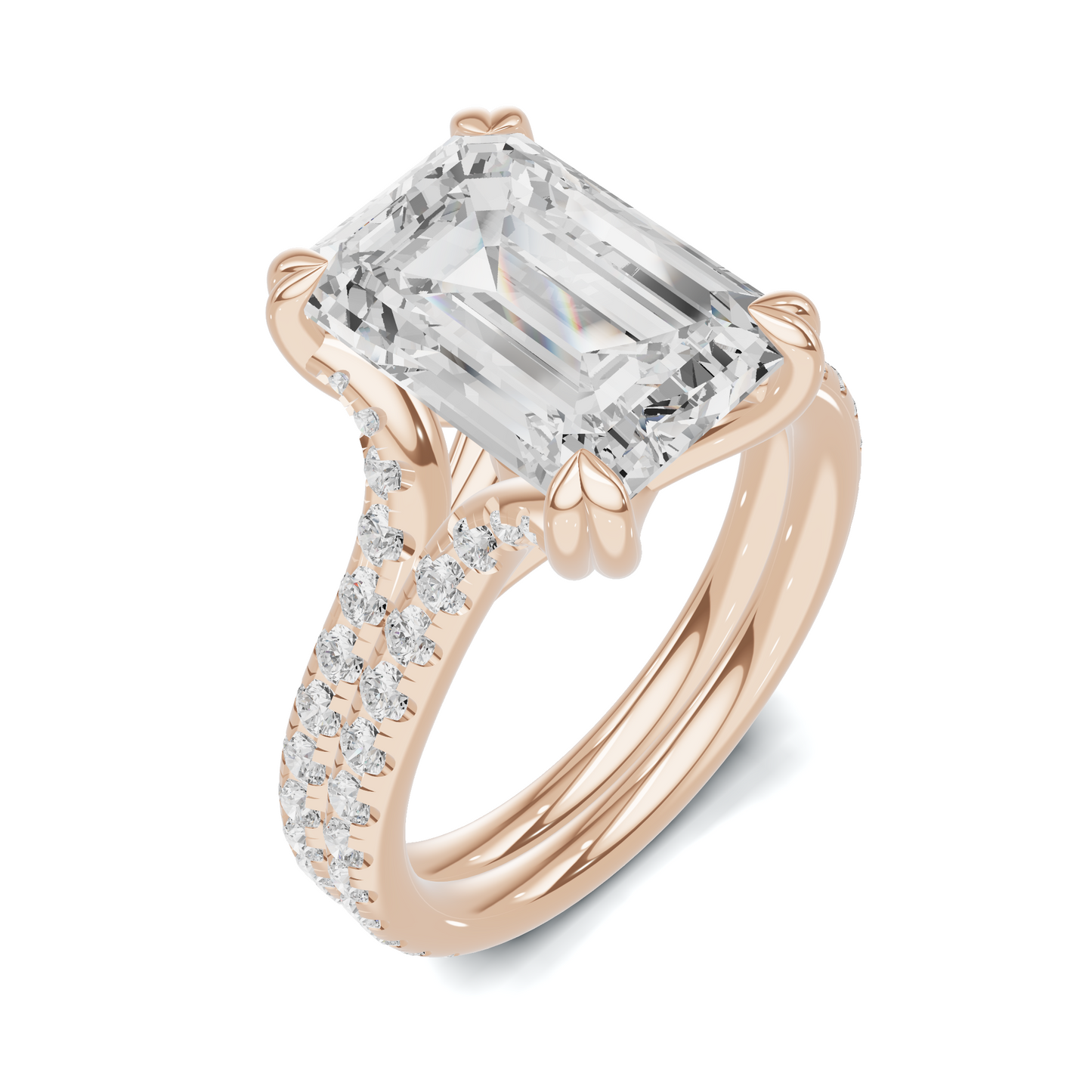 Twisted Heart Prong Ring