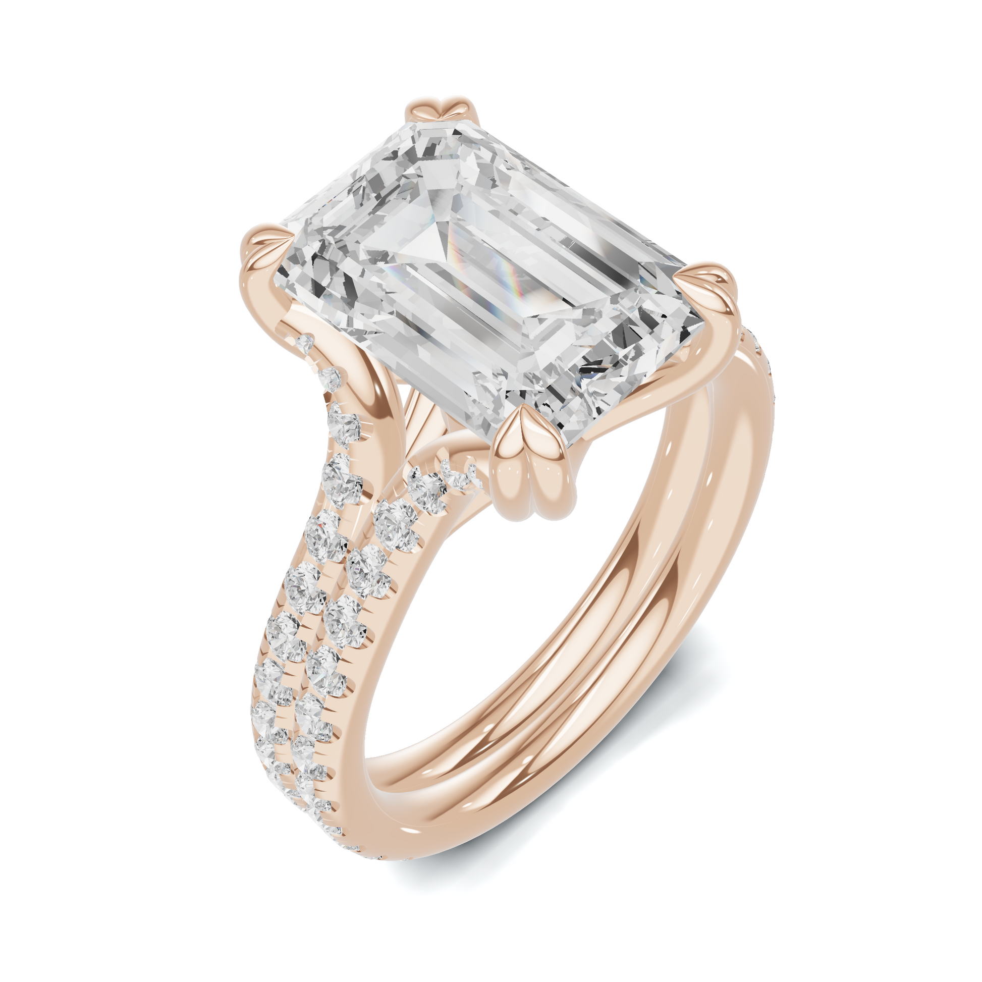 Twisted Heart Prong Ring