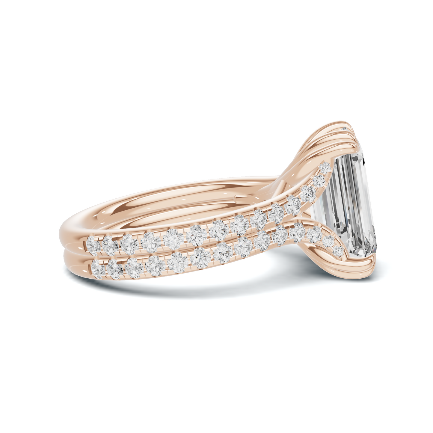 Twisted Heart Prong Ring