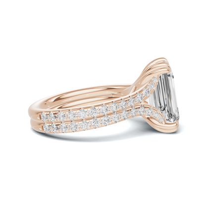 Twisted Heart Prong Ring