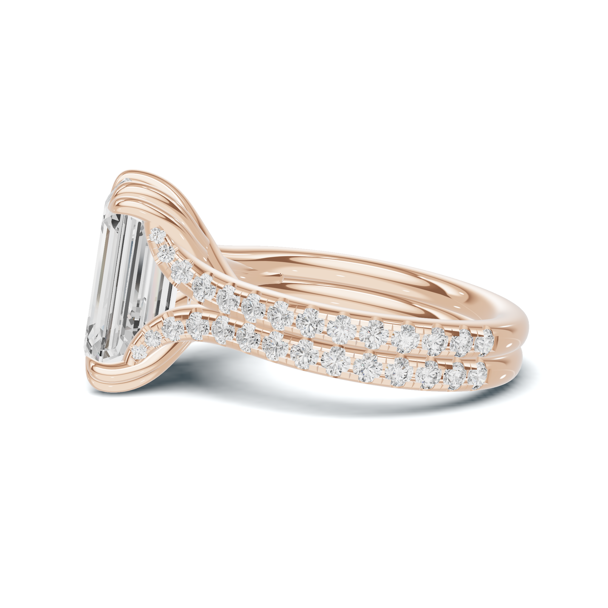 Twisted Heart Prong Ring