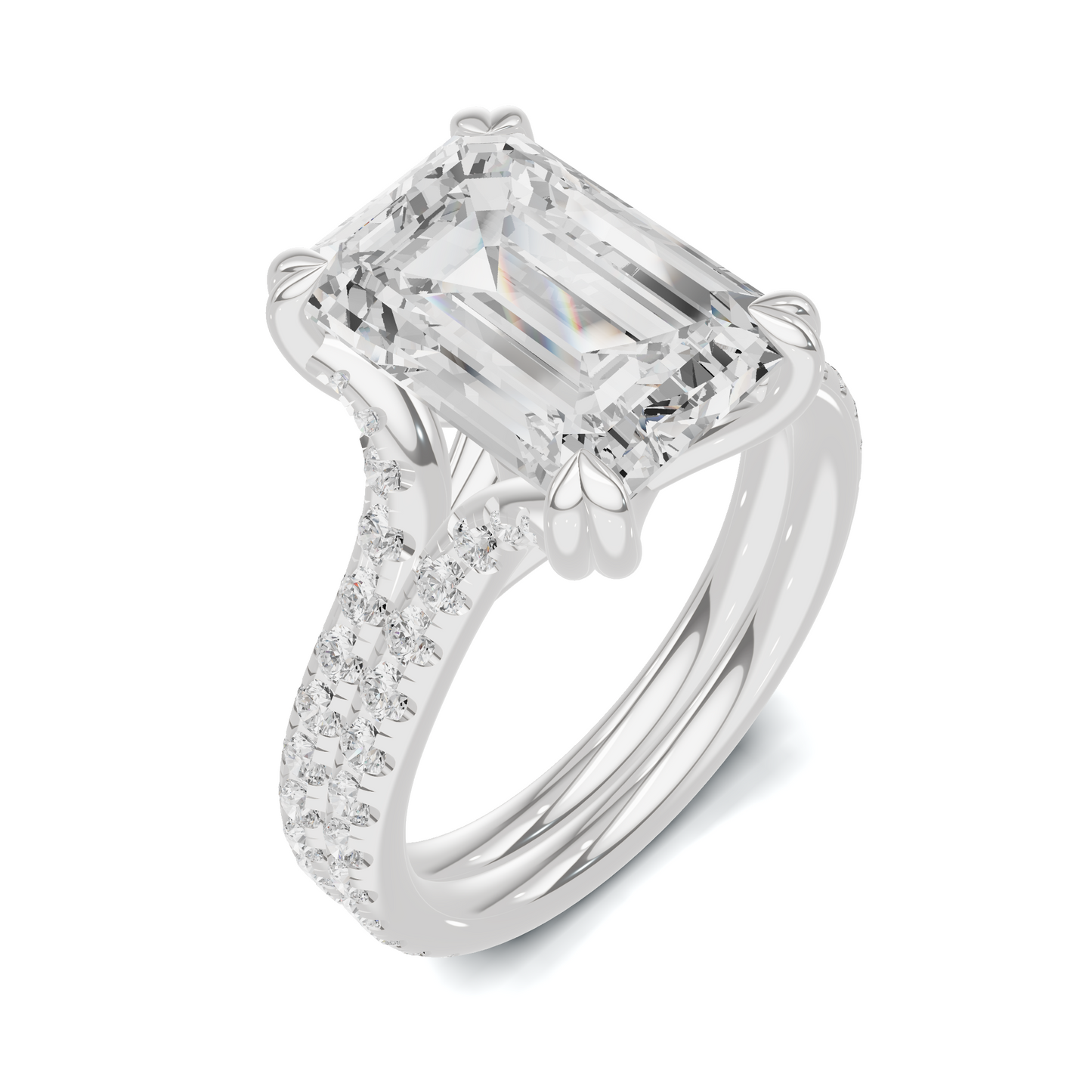 Twisted Heart Prong Ring