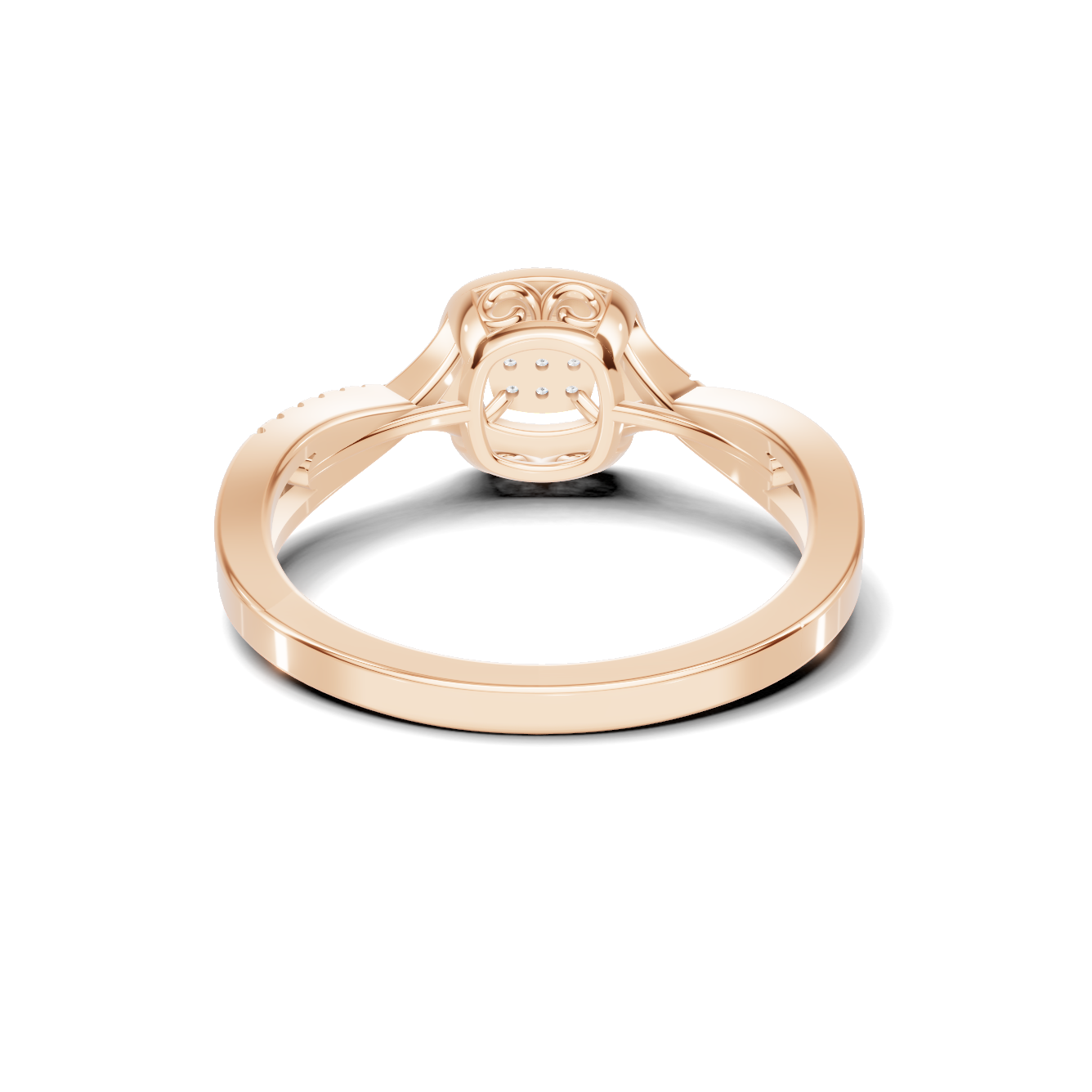 Twisted Pave Halo Ring
