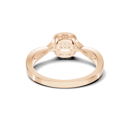 Twisted Pave Halo Ring