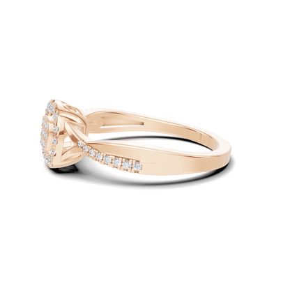 Twisted Pave Halo Ring