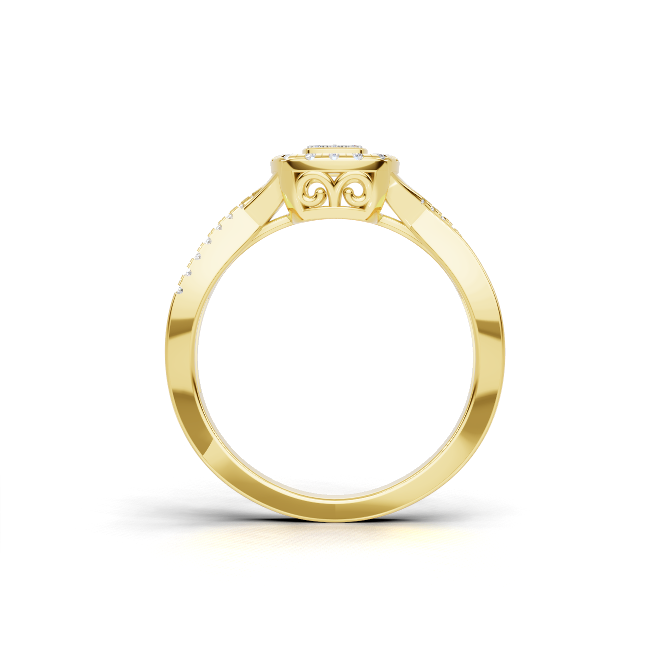 Twisted Pave Halo Ring