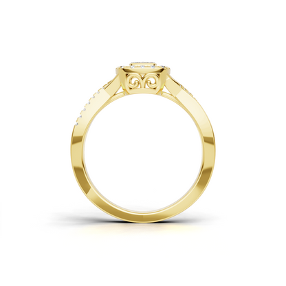 Twisted Pave Halo Ring