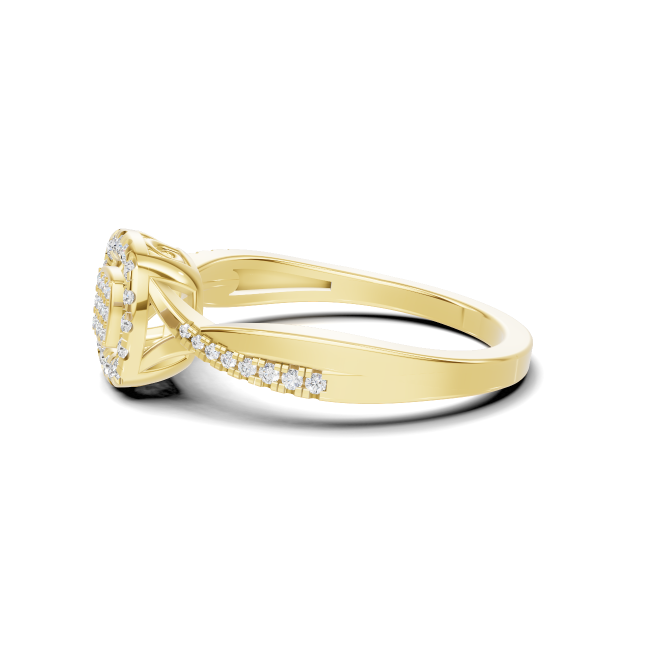 Twisted Pave Halo Ring