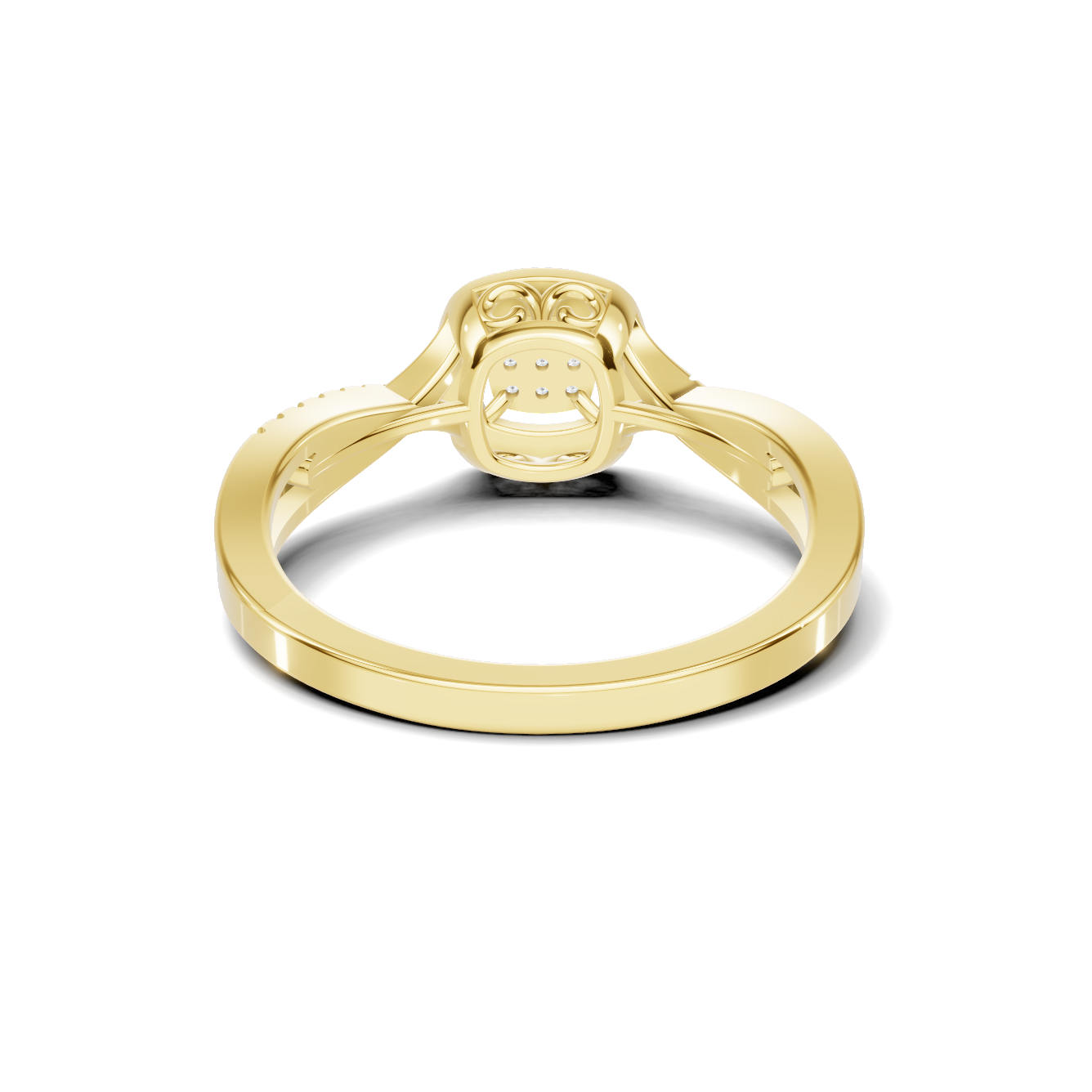 Twisted Pave Halo Ring