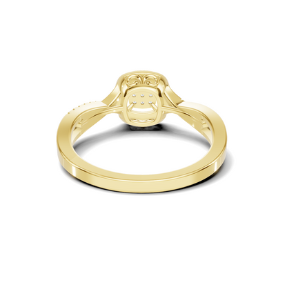 Twisted Pave Halo Ring