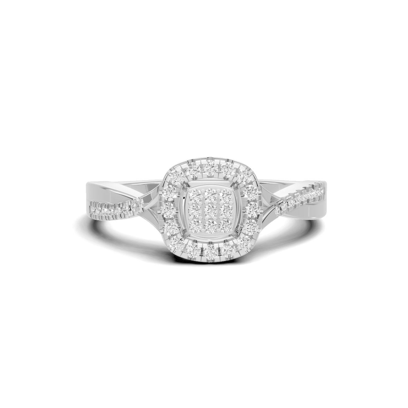Twisted Pave Halo Ring