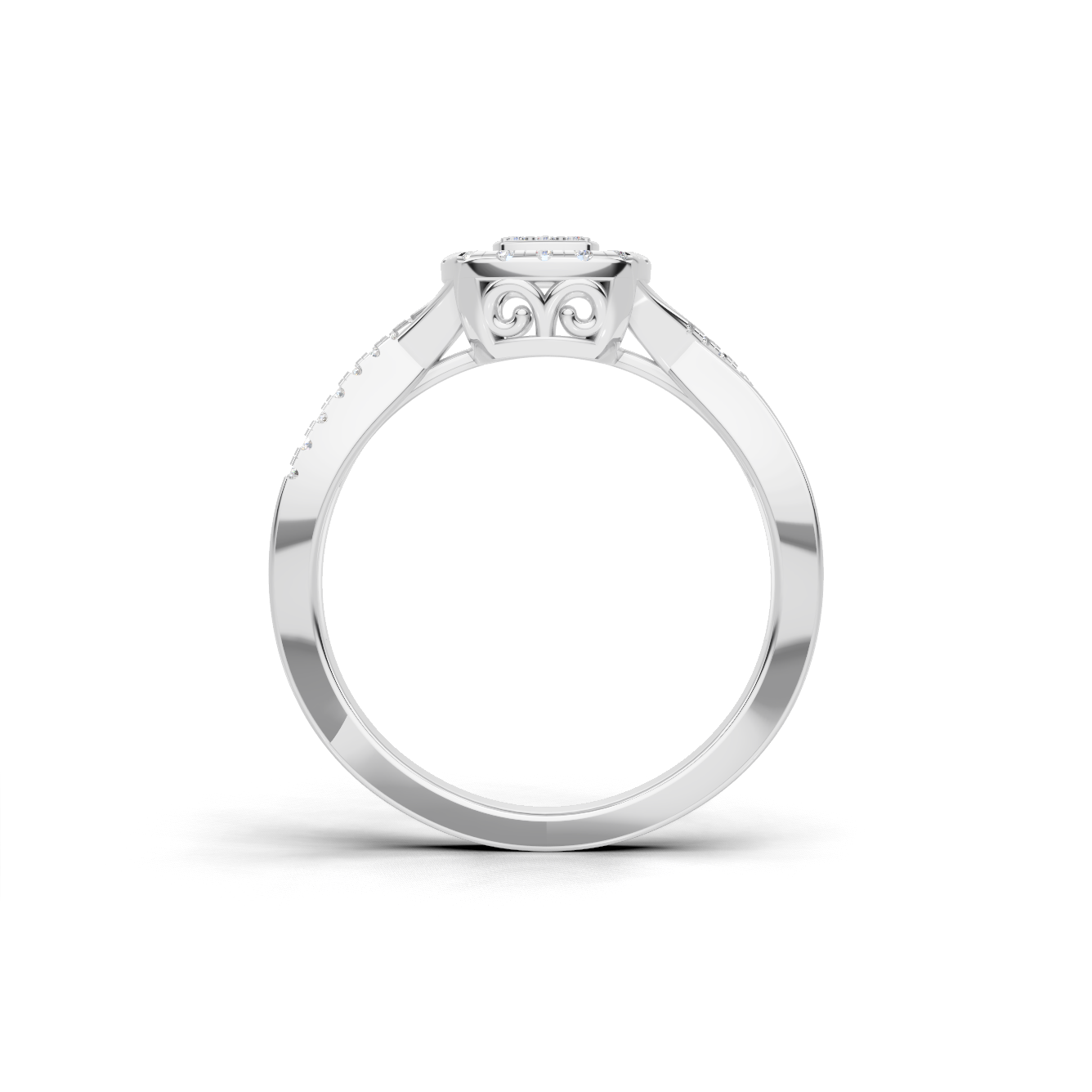 Twisted Pave Halo Ring