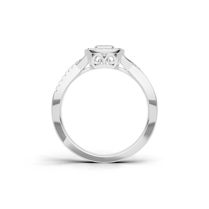 Twisted Pave Halo Ring