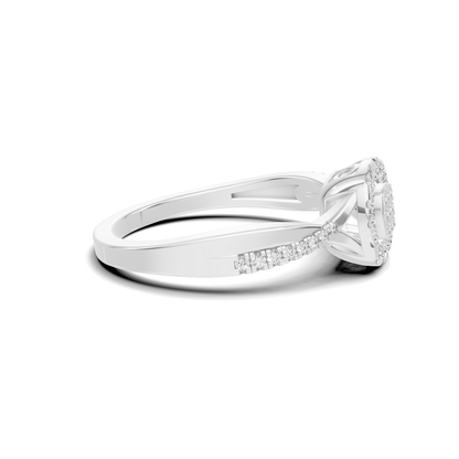 Twisted Pave Halo Ring