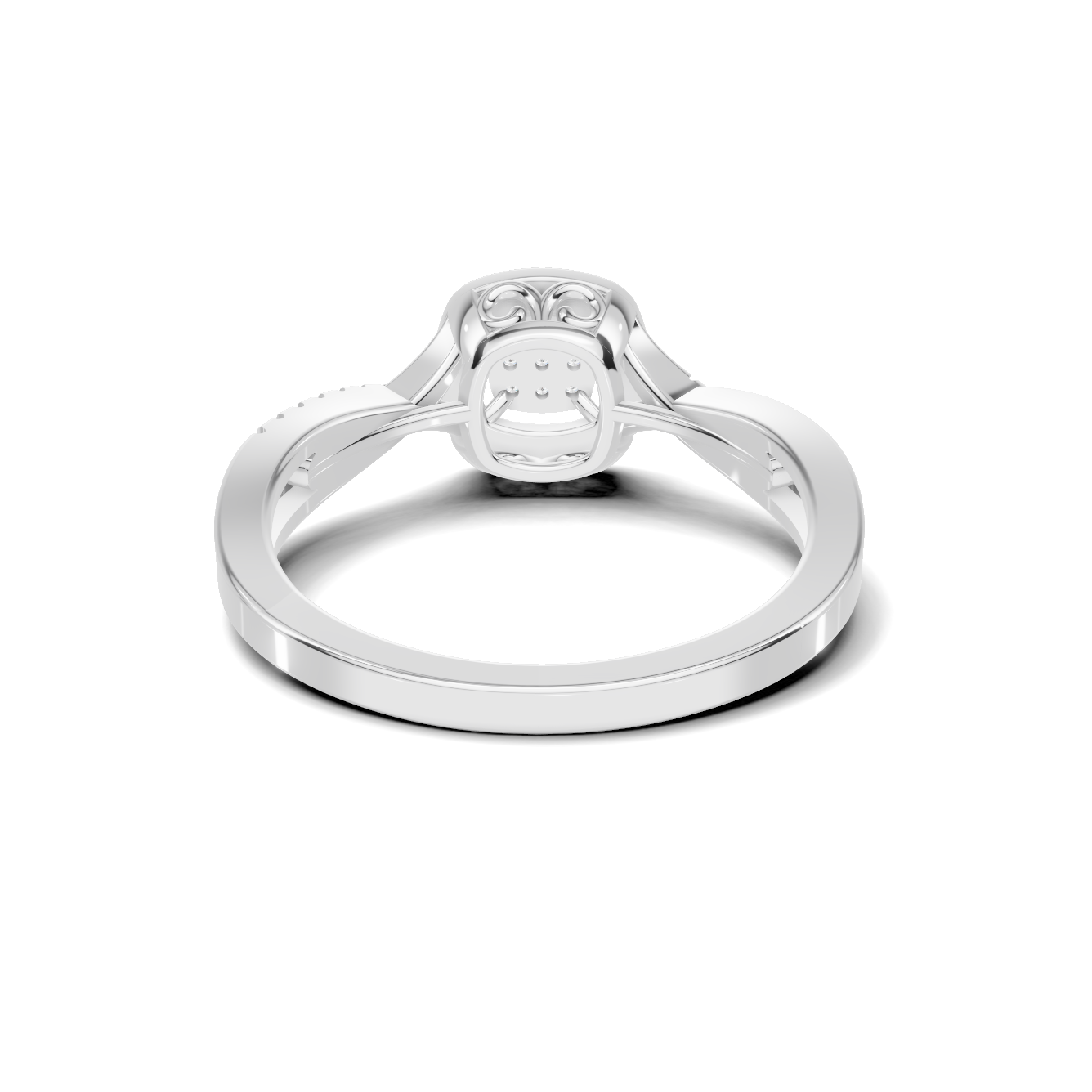 Twisted Pave Halo Ring