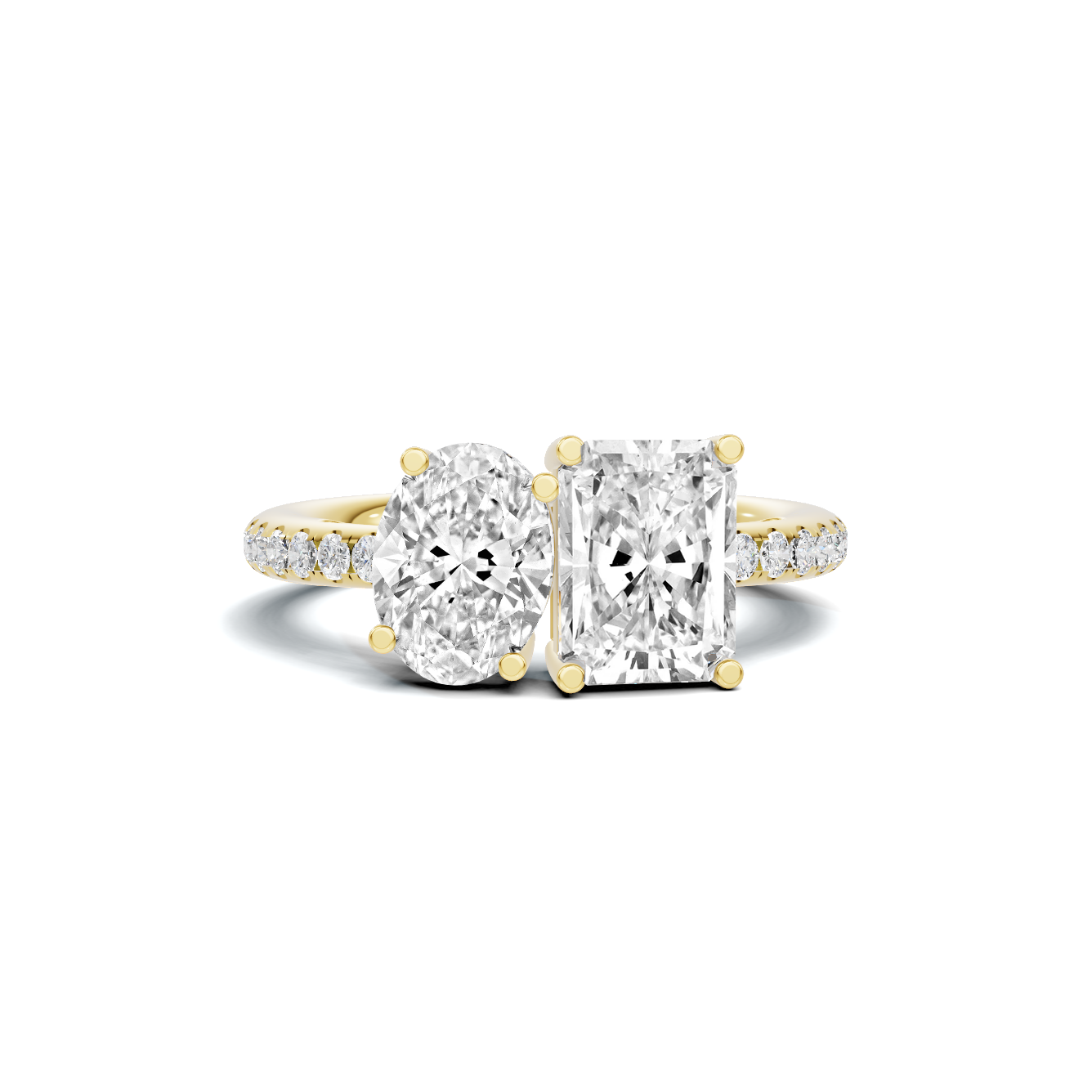 Two Stone Pave Ring