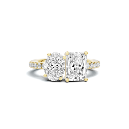 Two Stone Pave Ring