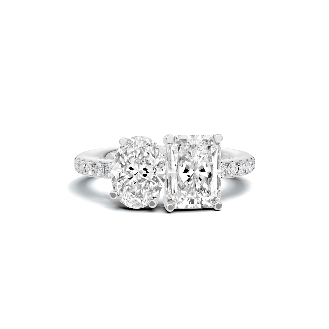Two Stone Pave Ring