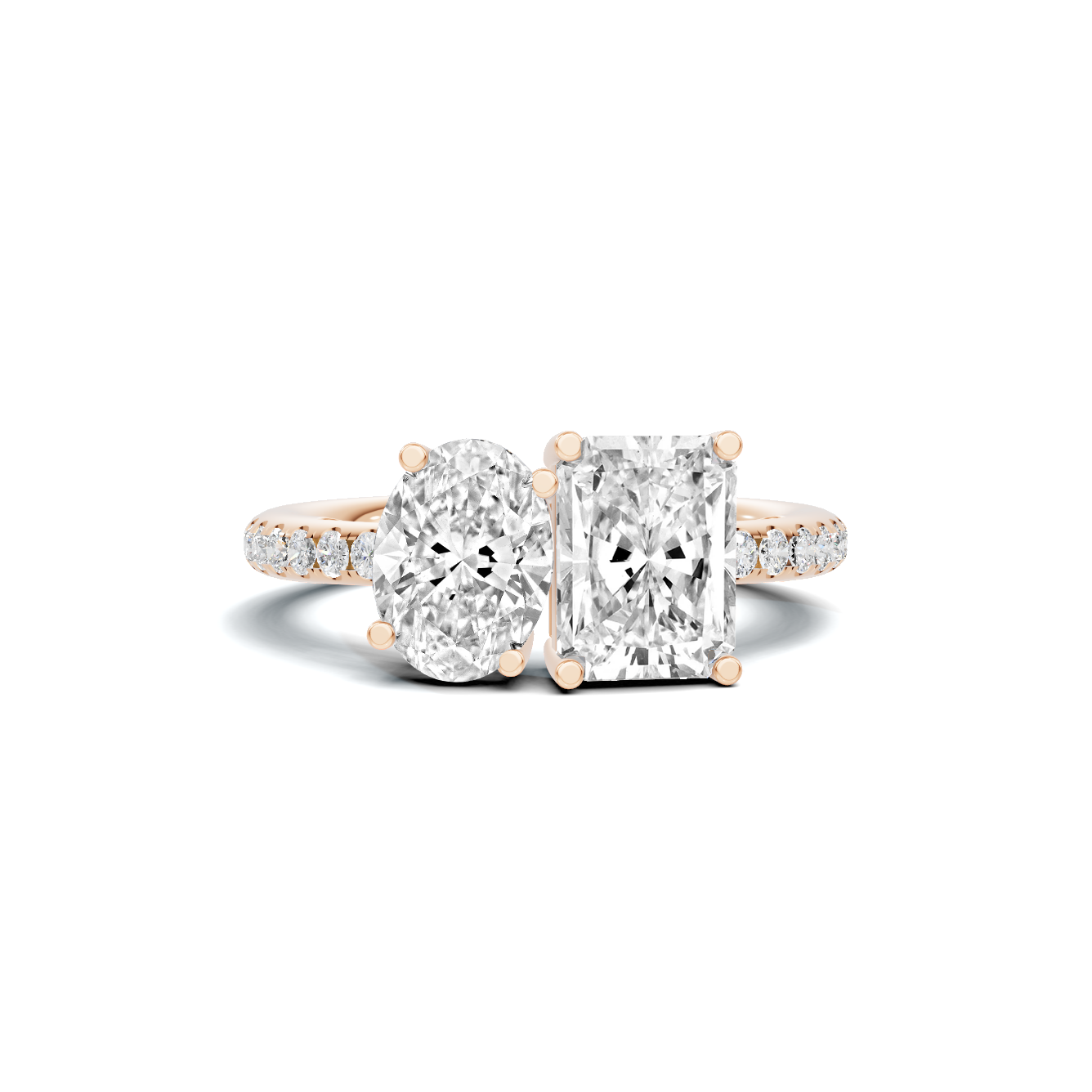 Two Stone Pave Ring