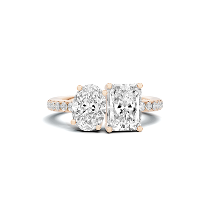 Two Stone Pave Ring